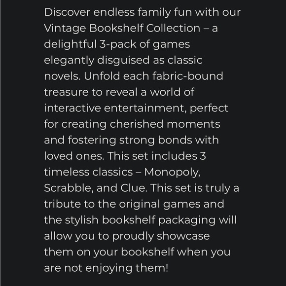 Brand New, Unopened Vintage Bookshelf Collection of Scrabble, Monopoly and Clue - Picture 4 of 4